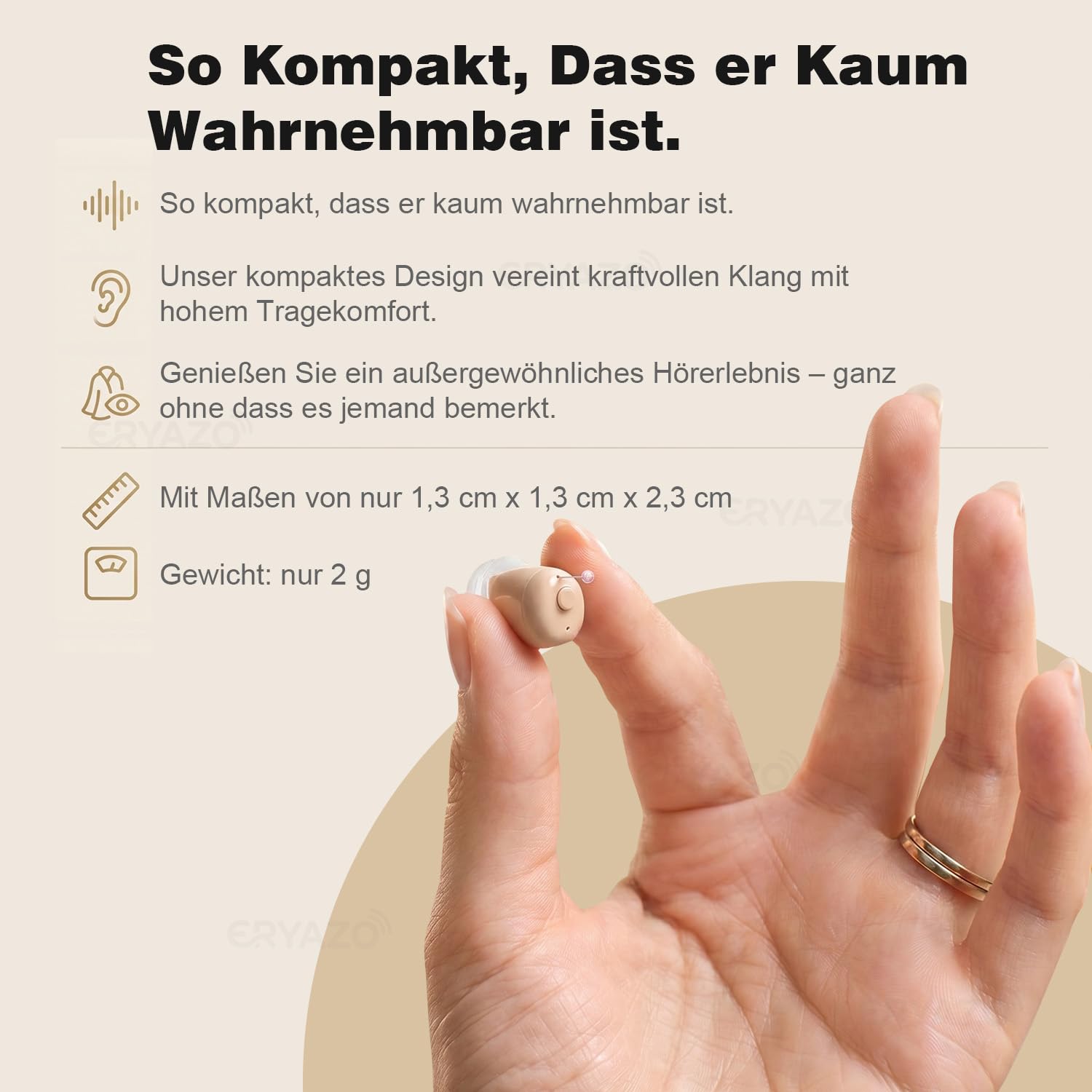 Wiederaufladbarer Audioverstärker, Geräuschunterdrückung, USB-Ladestation, Aufbewahrungsbox, ergonomische Passform