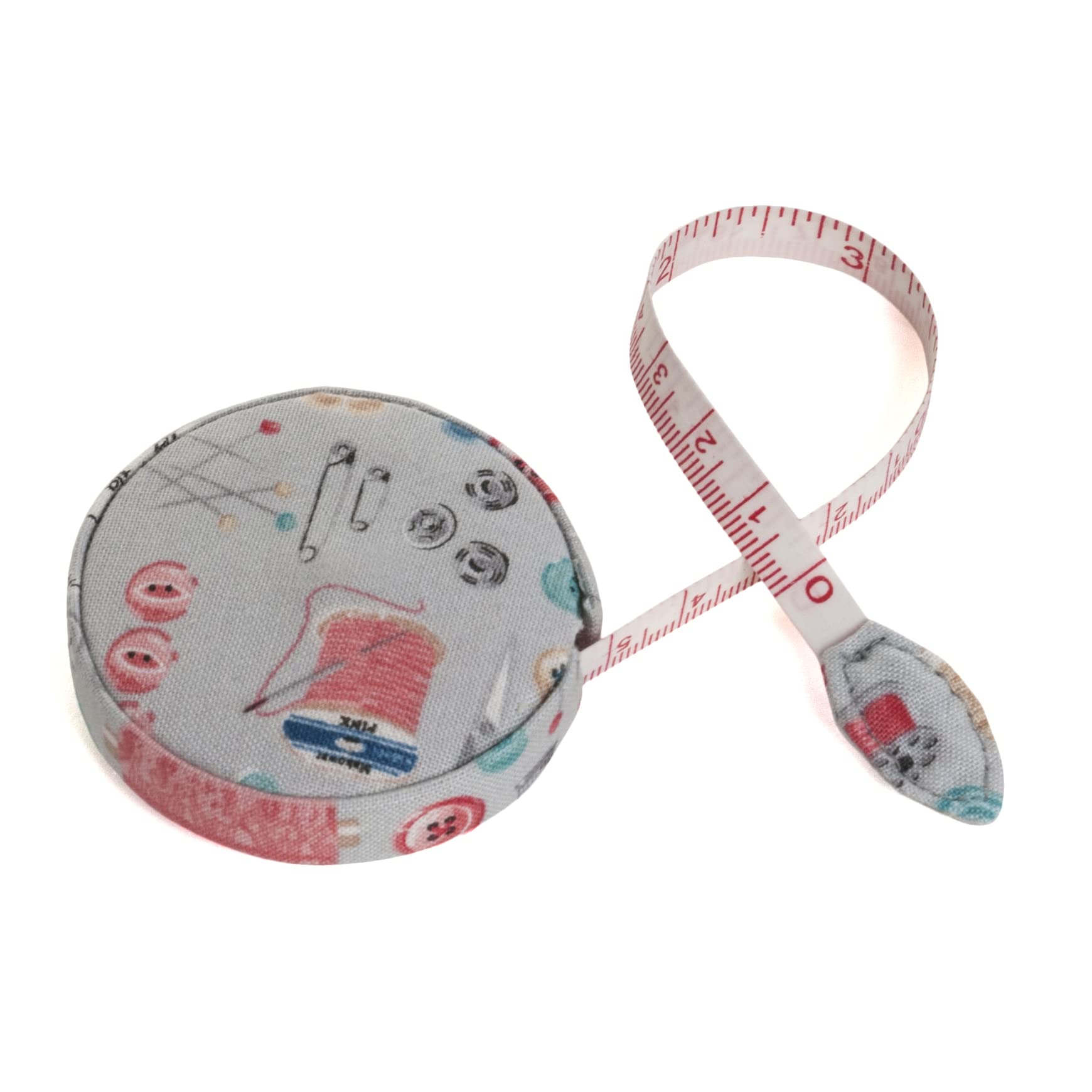 Mètre Ruban Rétractable 150 Cm Design Fraises Fleurs - Pour Couture Et Bricolage