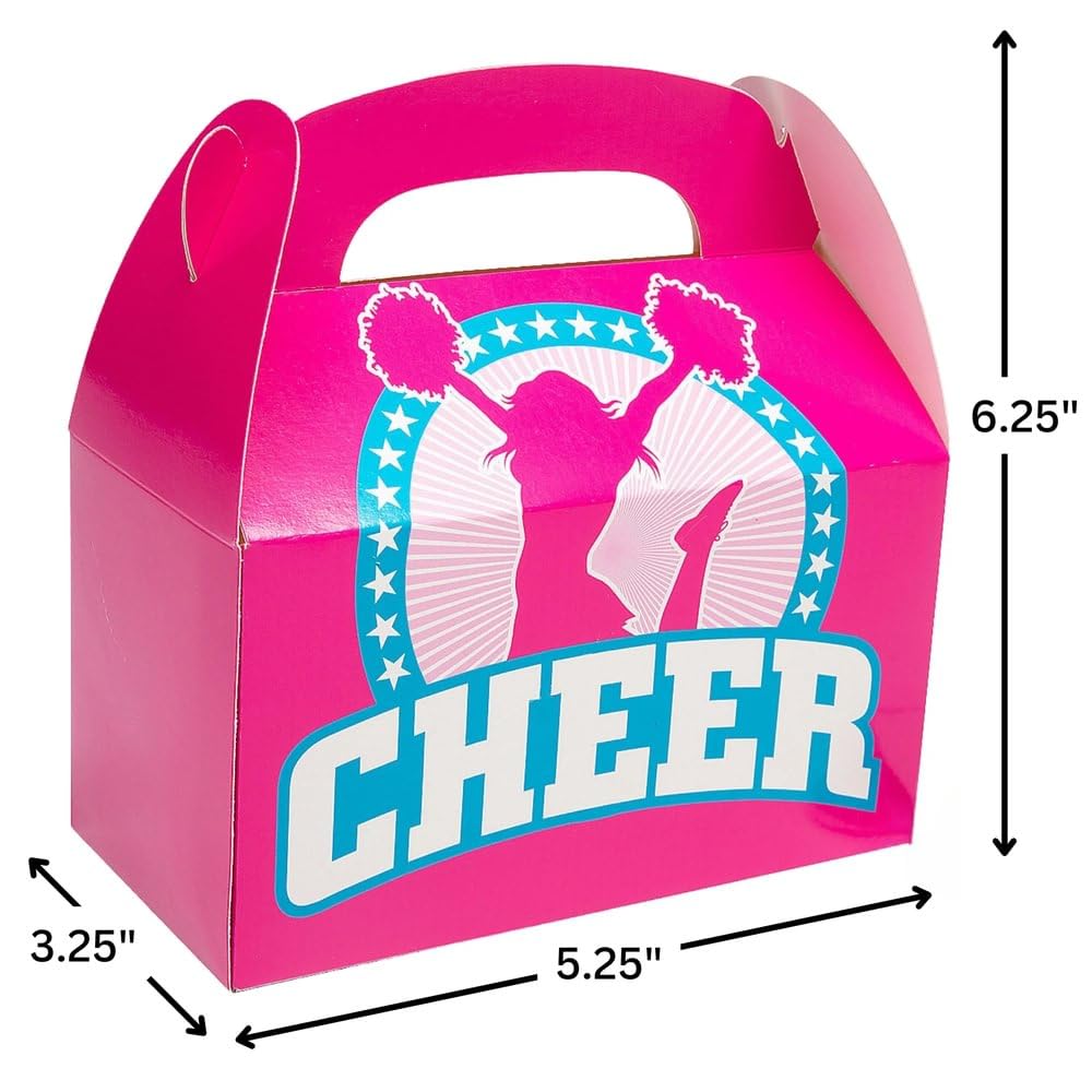 Cheerleader Geschenkboxen aus Karton, 15,9 x 13,3 cm, 12 Stück, perfektes Partyzubehör für Geburtstage, Cheer-Themenpartys und Feiern