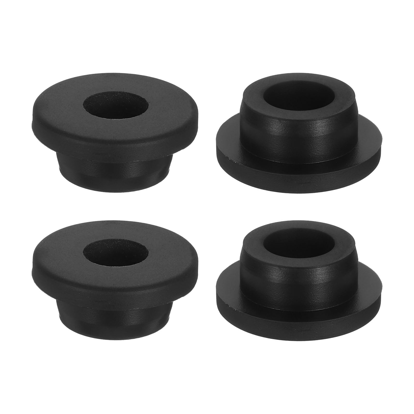 sourcing map 4Pcs Rubber Grommets 24mm Drill Hole, 15mm ID Hole Top Hat Grommet Black Silicone Rubber Hole Plug Gasket for Wiring, Automotive