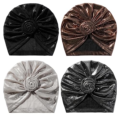 Image of KYNARI Turban Head Wraps for Women, Pretied Stretch Bonnet Hair Wrap | African Knot Turban Hats Pre Twist Headwear Soft Head Scarf Elastic and Breathable Head Covering Cancer Caps for Black Women