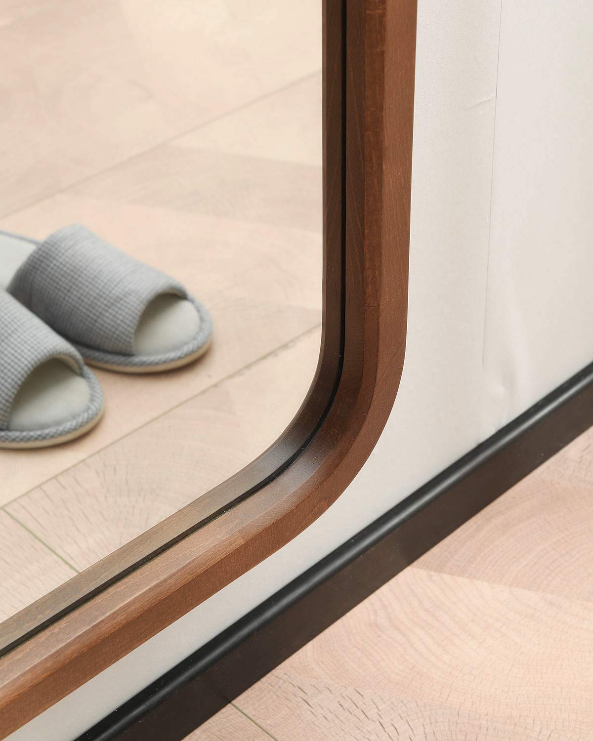 TinyTimes 63"×18" Wood Framed Full Length Mirror, Floor Mirror with