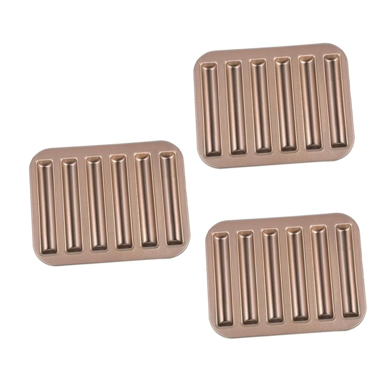 STOBAZA 3 Piezas Molde para Hornear de Metal Antiadherente Molde de Cavidades para Bizcochos y Galletas Herramienta de Repostería para Horno Fácil de Limpiar para Pan y Postres Caseros