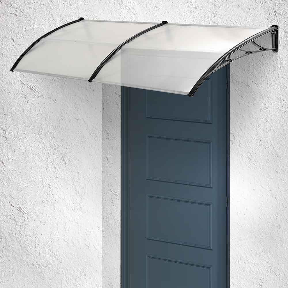 TERRE JARDIN Toldo para Puerta de Entrada Techo Ventana Marquesina 150 x 80 cm, Protección Lluvia Sol Nieve - Transparente