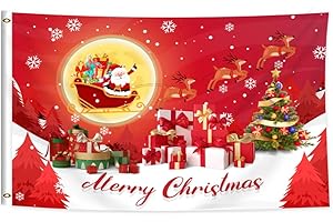 Christmas Flag 3x5 FT Best for Holiday Gift, Merry Christmas Flag 150D...