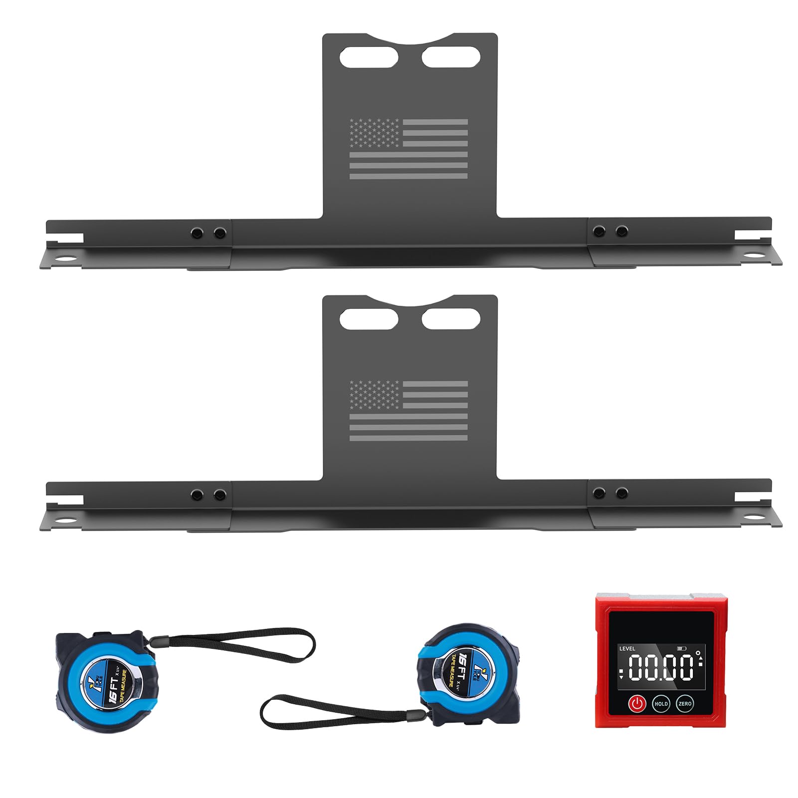 Surfcabin Wheel Alignment Tool – Toe Alignment Plates with Digital Angle Finder, Heightened Design, 2 Imperial Tape Measures, Fits Most Cars, Trucks, and SUVs