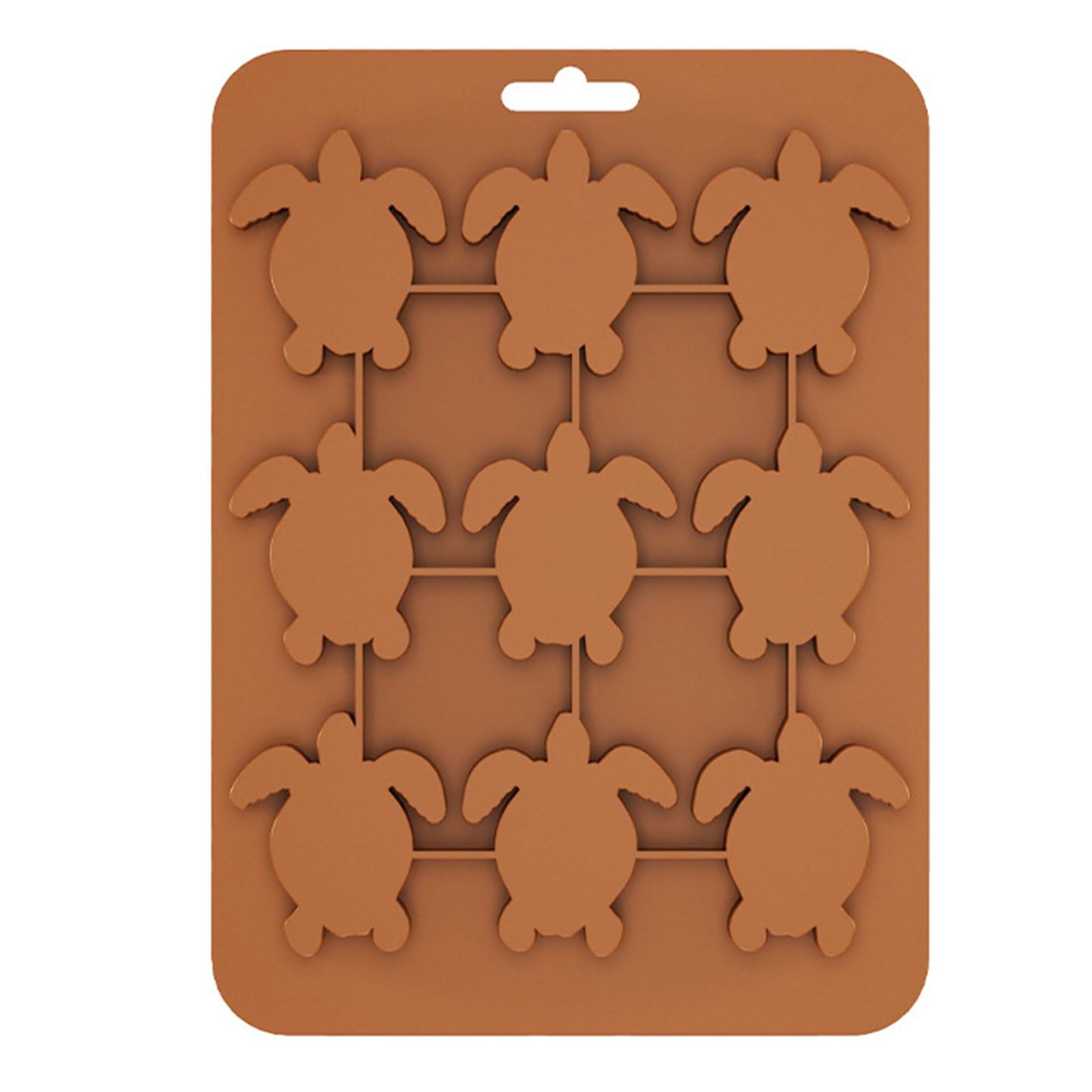 Buxuaaaa Multipurpose 9 Cavity Turtles Shape Ice Mold Silicone Chocolate for Dessert Baking and Party Use Dishwasher Safe Mold