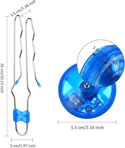 Vista 7 de Sumind 6 piezas de ruedas giratorias magnéticas retro, juguete de Navidad iluminado, rieles giroscópicos, Twirler, clásico, vintage, truco, Yoyo