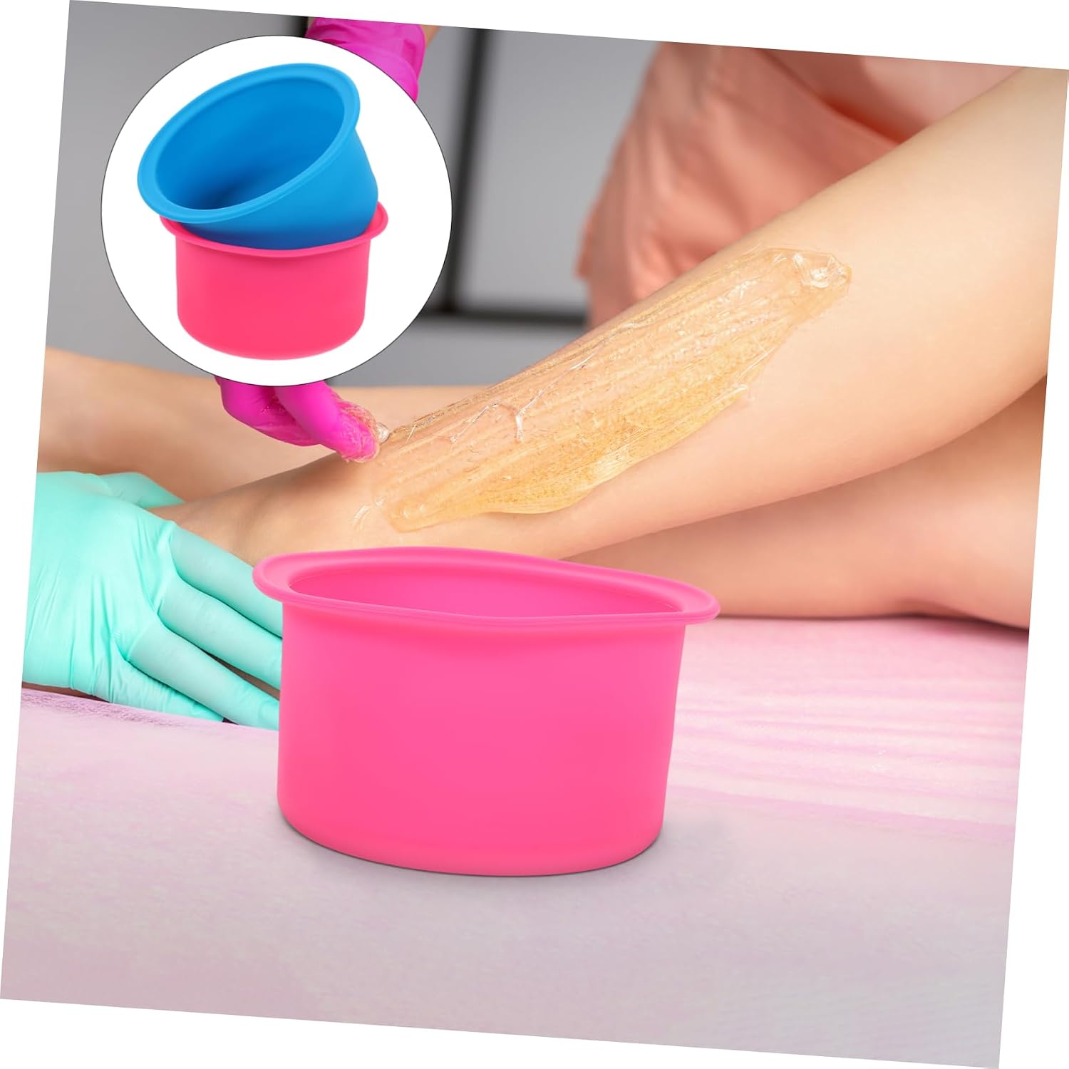 SEWOART 2pcs Wax Melting Container Bowl Heat Resistant Non-Stick Silicone Wax Warmer Liner for Women Waxing Kit