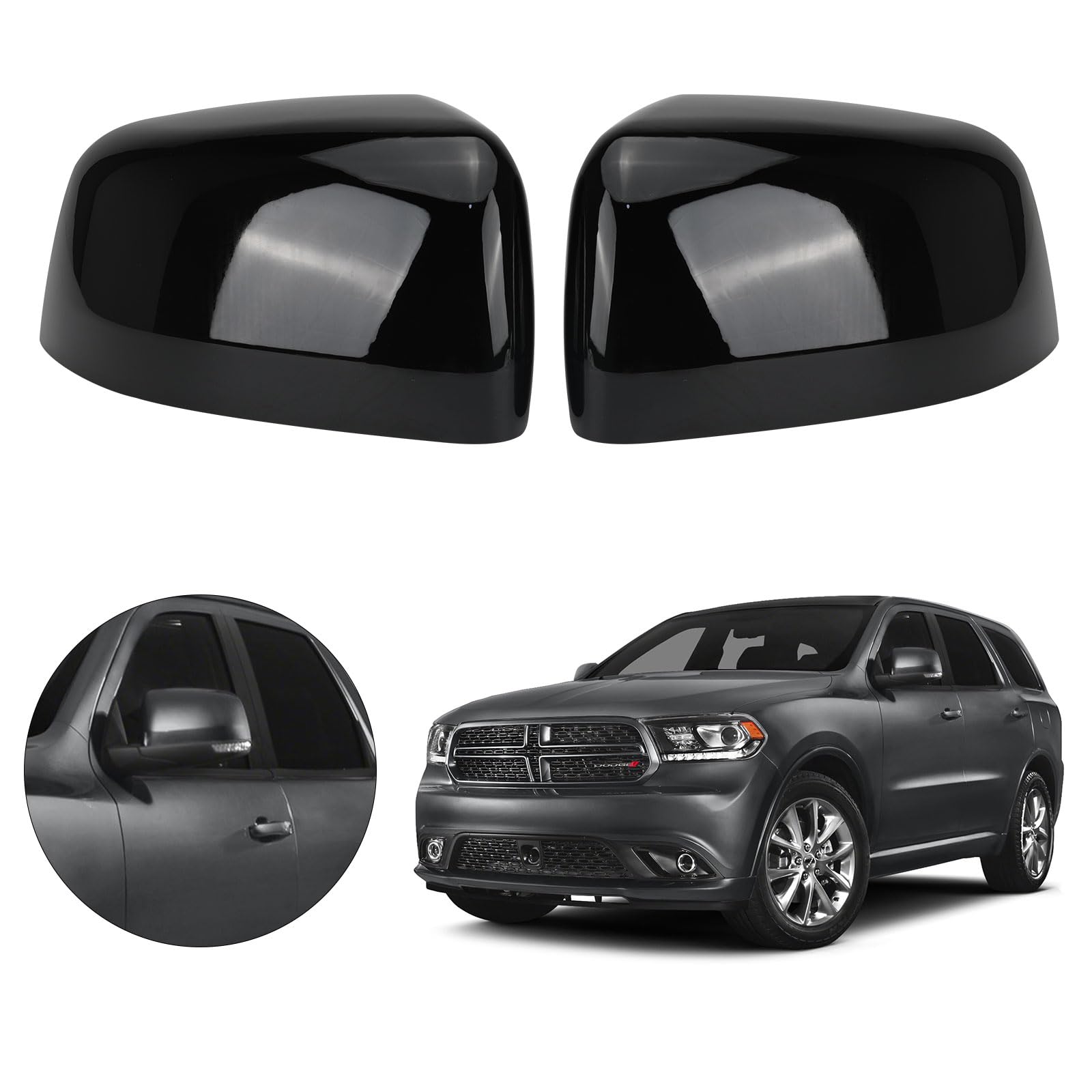 2020 Jeep Grand Cherokee Parts Chrome Mirror Covers For Dodge Durango &amp; Jeep Grand Cherokee (2011-2021) &ndash; Pair, Self-Adhesive Dodge Durango Rt Accessories