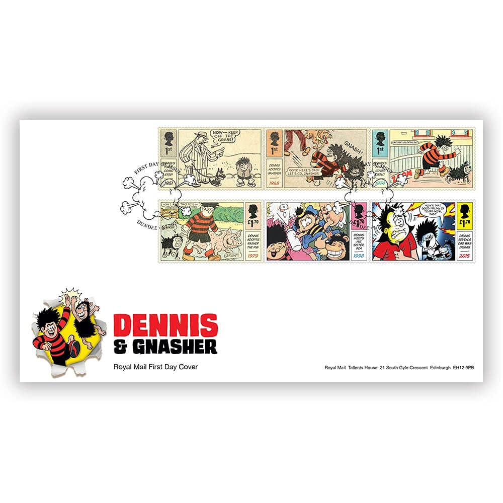 Dennis and Gnasher Stamp First Day Cover 2021