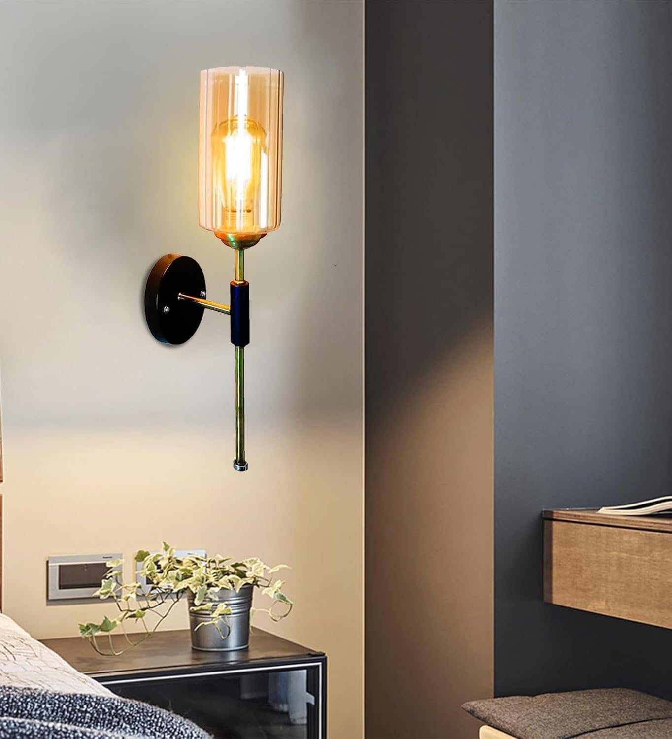 Avior Wall Light - Modern Gold & Frosted Glass -9