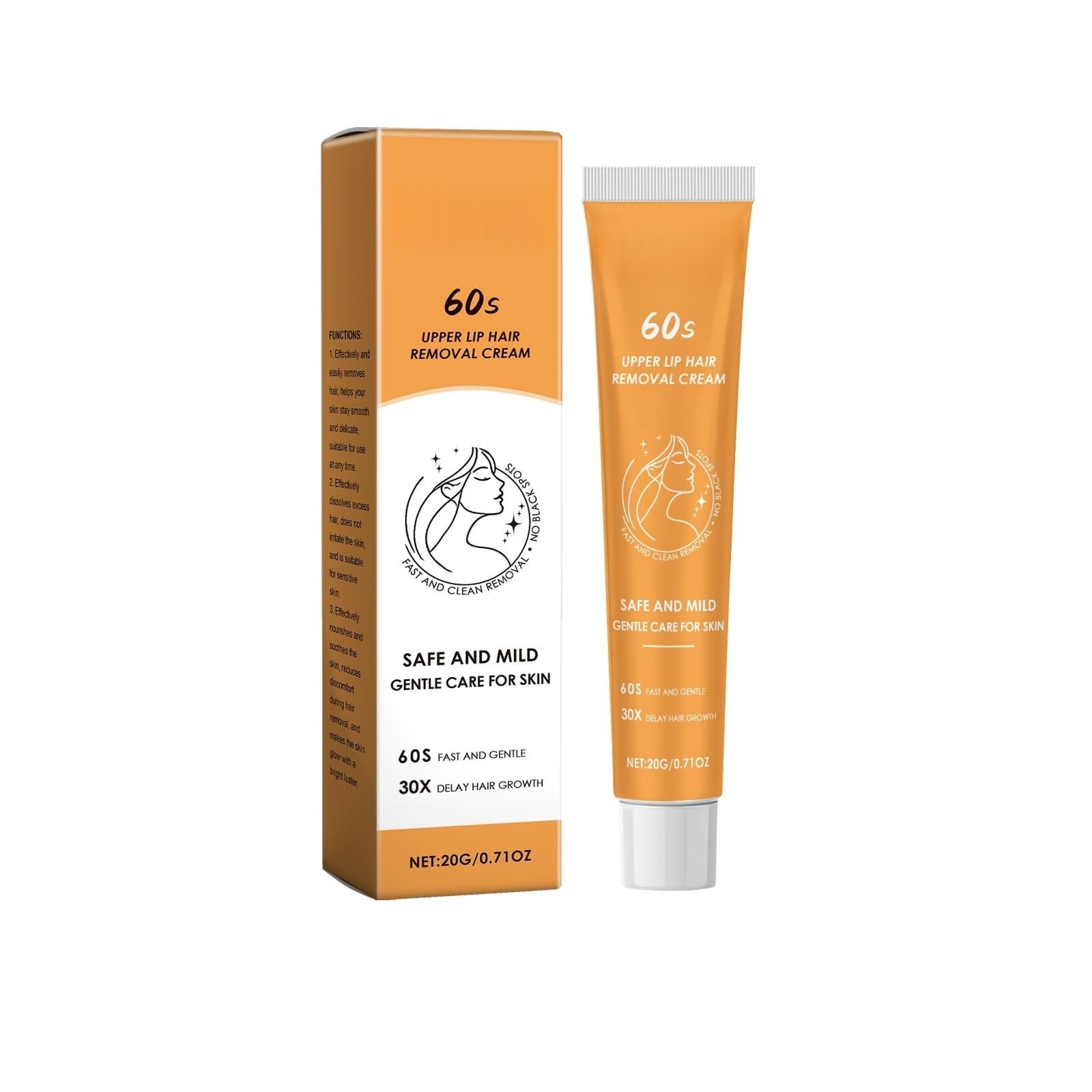 Crema depilatoria — depilazione precisa — labbro superiore, sopracciglia e maglia — ipoallergenico per pelli sensibili — naturale, vegana e senza ingredienti di origine animale.