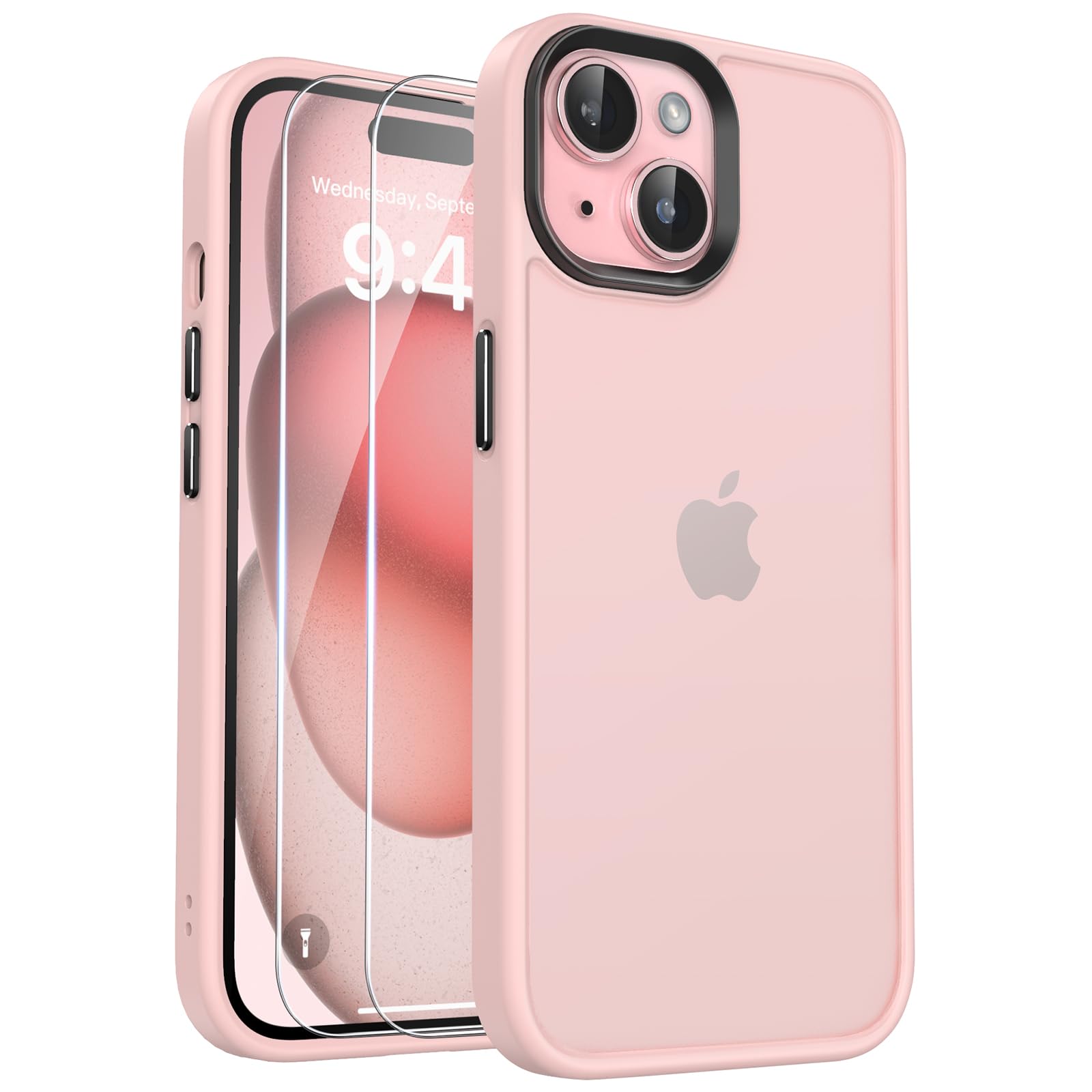 Flyzoo Cover Magnetica Trasparente per iPhone 15 Pro - [con Pellicola di Protezione Fotocamera] [Antilngiallimento & Antiurto & Antigraffio] Custodia Rigida con Bordo in Silicone, 6,1, Grigio