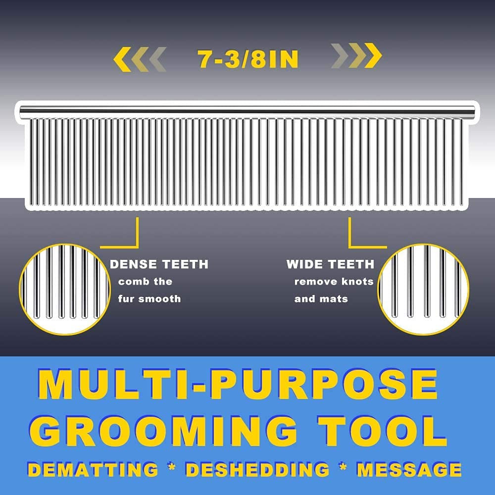 AlexVyan Stainless Steel Grooming Comb for Girl Women Boy Men Human- Narrow & Wide Tooth 3