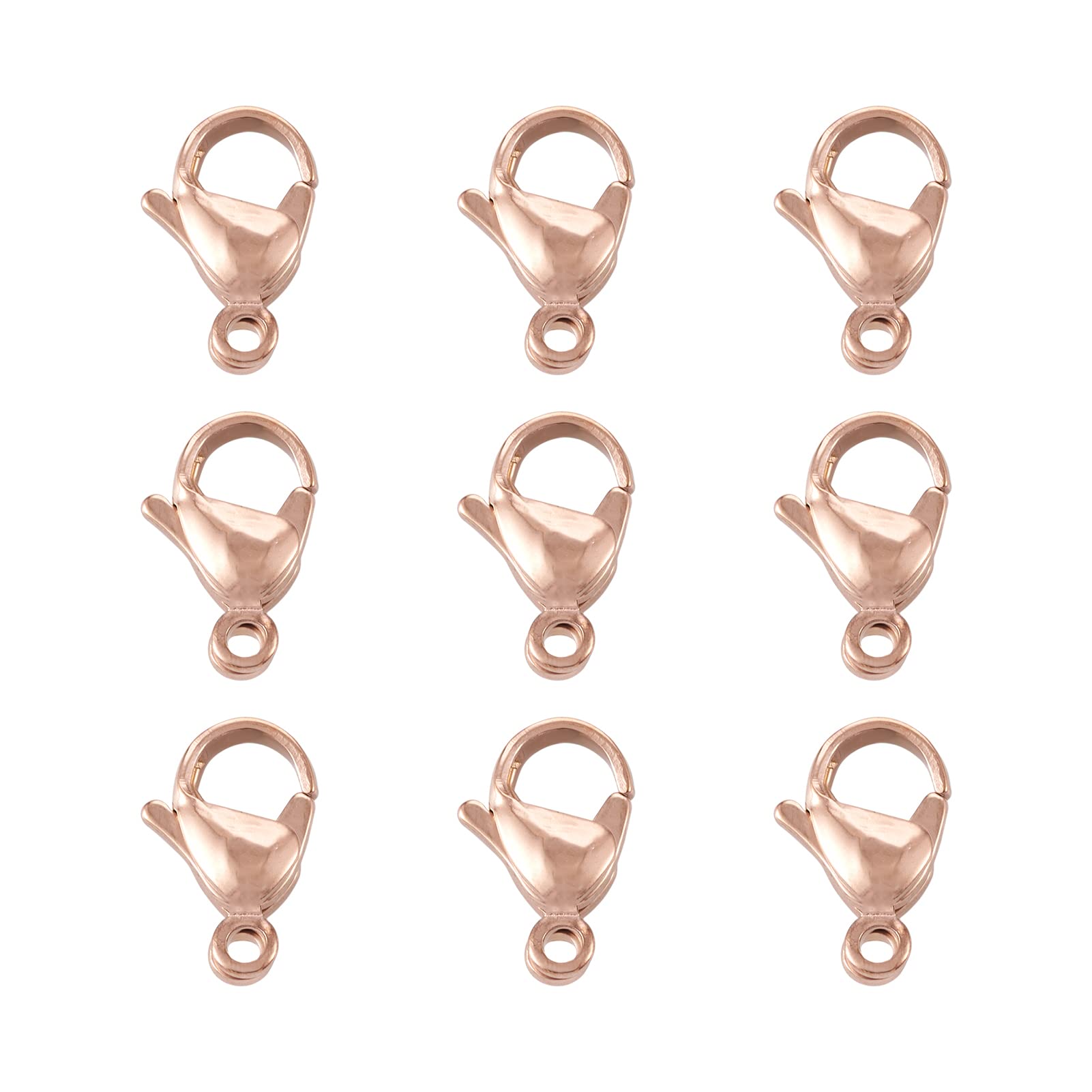 Cheriswelry 10pcs Lobster Claw Clasps 304 Stainless Steel Trigger Jewelry Clasps Chain Connectors for Bracelet Jewellery Crafts Making
