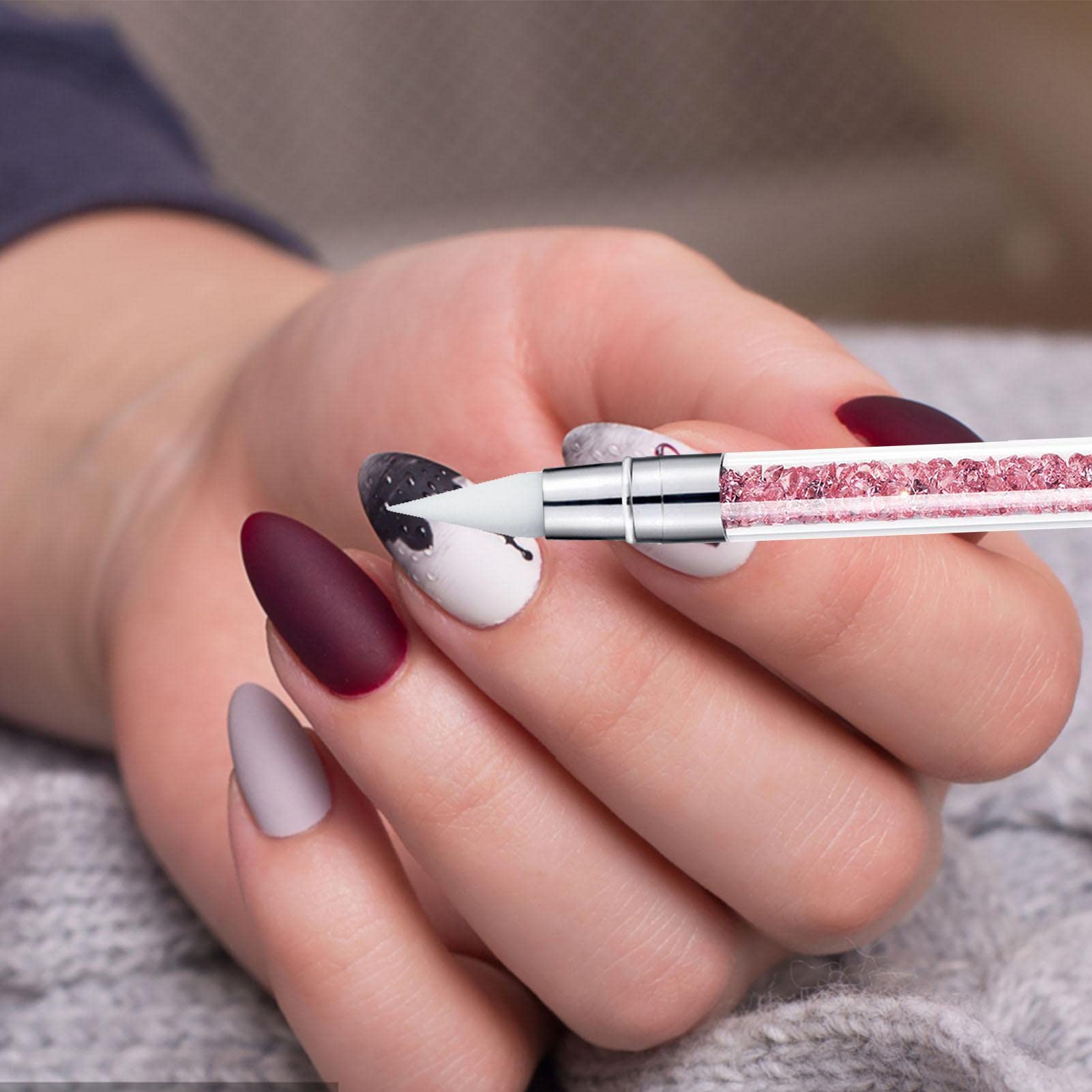 Pennelli In Silicone Per Unghie, Silicone nail arts Sculpture Pen, Pennelli In nail arts Con Due Punte Pennello, Pennelli In nail arts Gel Scultura Penna Per Unghie In Gel Strumenti Per nail arts