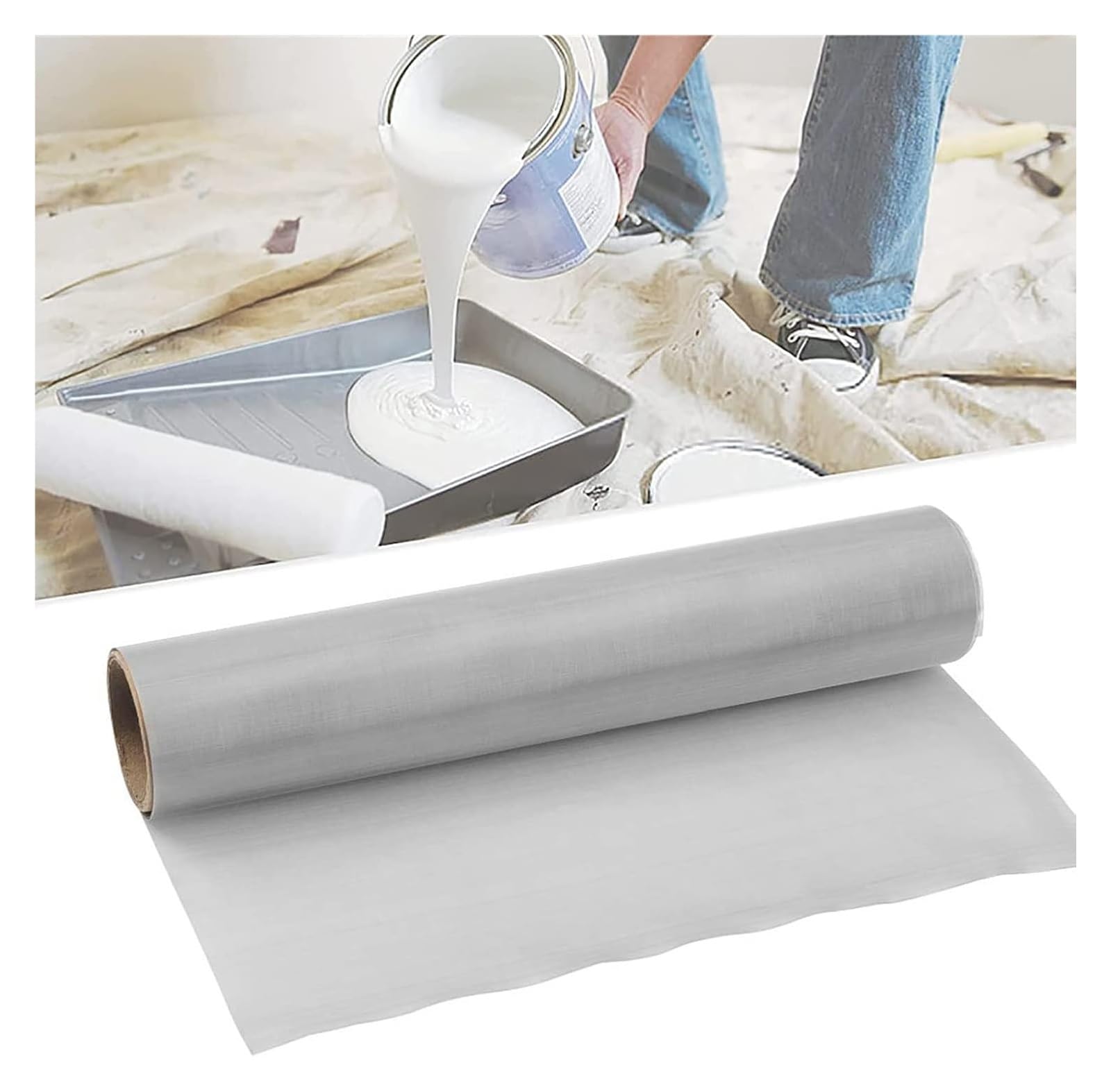 Edelstahl-Mesh-Rolle, feines Drahtgeflecht für Filtration, 300 Maschen, feines Siebnetz, langlebiges Lüftungsgitter für schwere Anwendungen, 30,5 cm breite Rolle