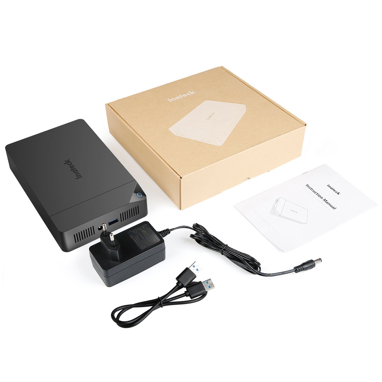 Inateck Case Esterna Hard Disk 3.5“ a SATA, Custodia per HDD e SSD SATA da 2.5/3.5 pollici, supporta UASP e drive da 8TB, adattatore corrente 12V/2A incluso - FE3002