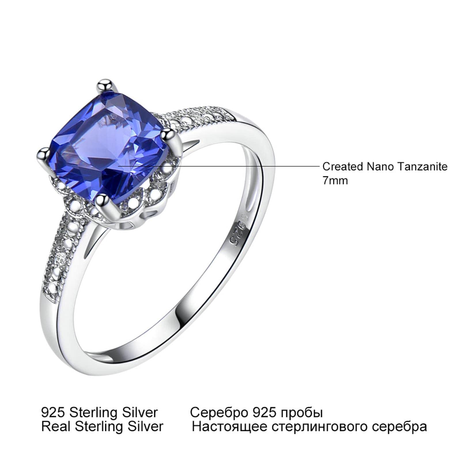 Anillos De Declaración Azul Tanzanita Creados Románticamente, Joyería De Plata 925 para Mujer, Regalos De Compromiso para Fiesta De Boda, Joyería Fina