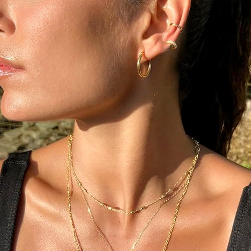 Miniatura 5 de Beadthoven - Aretes de aro redondos de acero inoxidable para mujer, aretes de aro pequeños para hacer joyas y manualidades