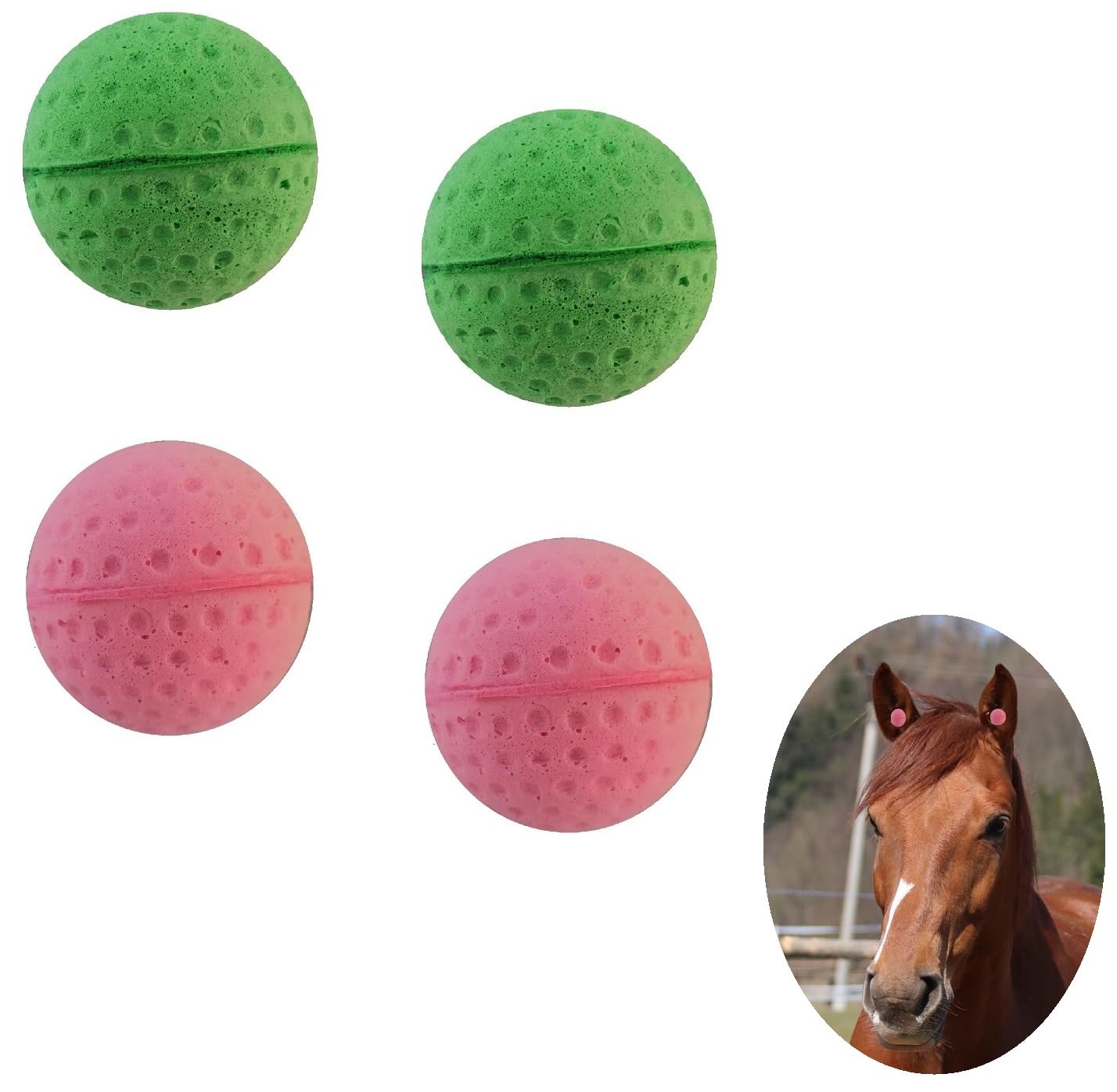 Bouchons d'oreille en mousse pour chevaux - Bouchons d'oreille classiques pour cheval - Vert pin