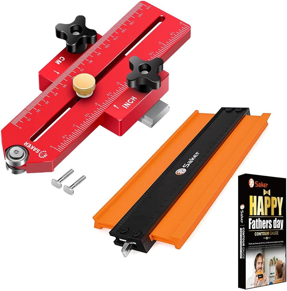 Saker Contour Gauge Profile Tool Father's Day Gift 10inch and Saker Thin Rip Jig Table Saw Jig Guide