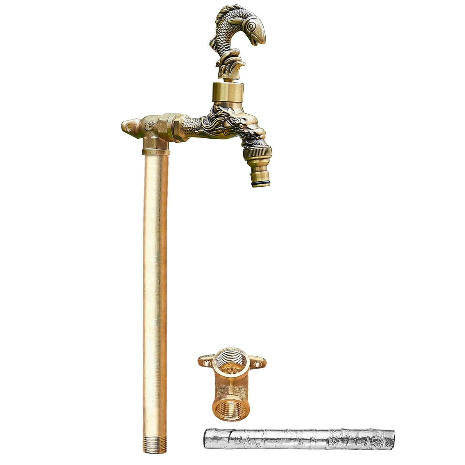 WOTZOV Faucet Water Column,Freestanding Outdoor Garden Faucet, 24In Anti-Freeze Vertical Water Spigot, Durable Full Copper Hydrant For Easy Water Access In Gardens And Patios，80cm/31in
