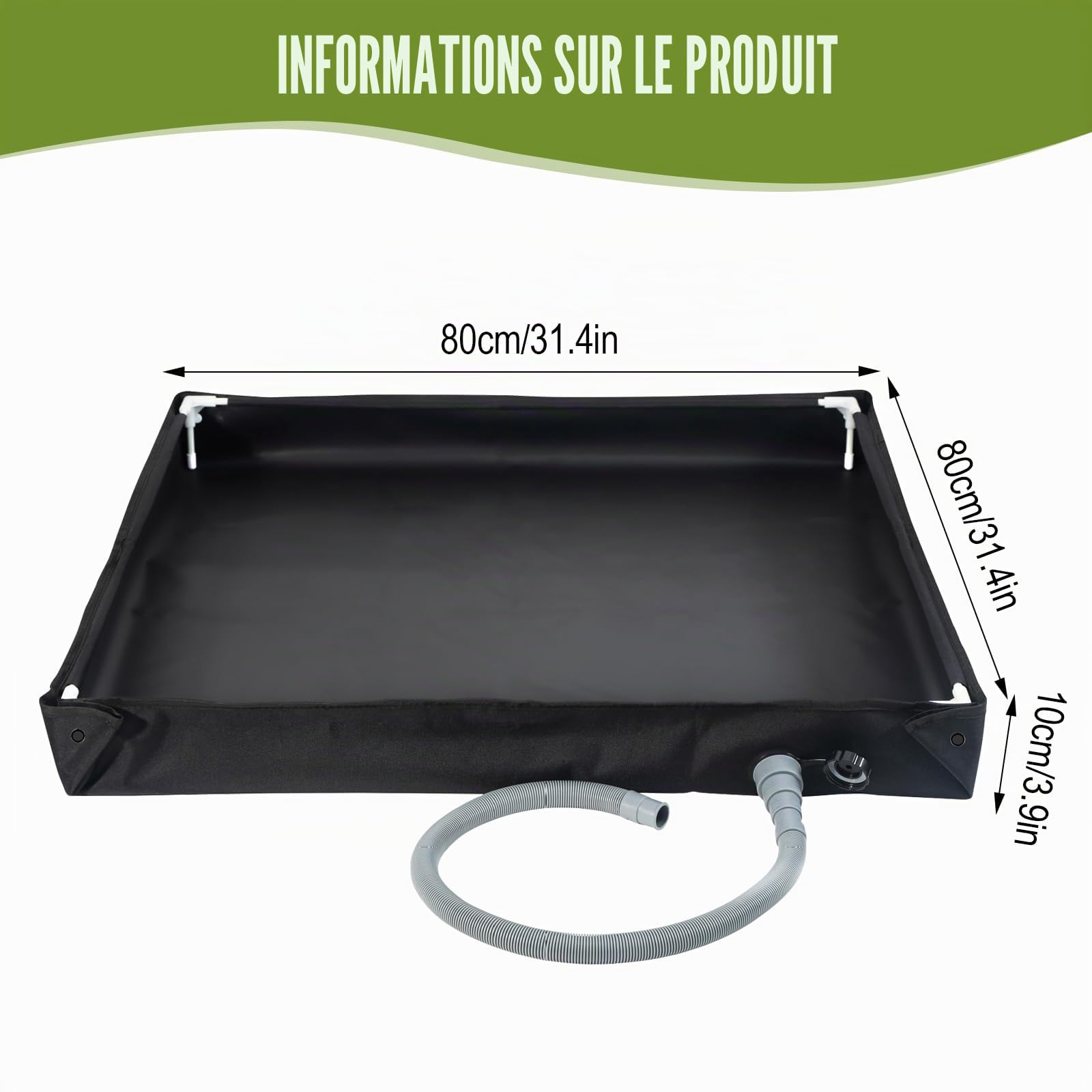 Receveur de douche portable 2 en 1 pliable - Base de douche de camping avec tuyau de drainage - Paroi de douche pliable en plein air - Auvent de tente imperméable pour animaux de compagnie