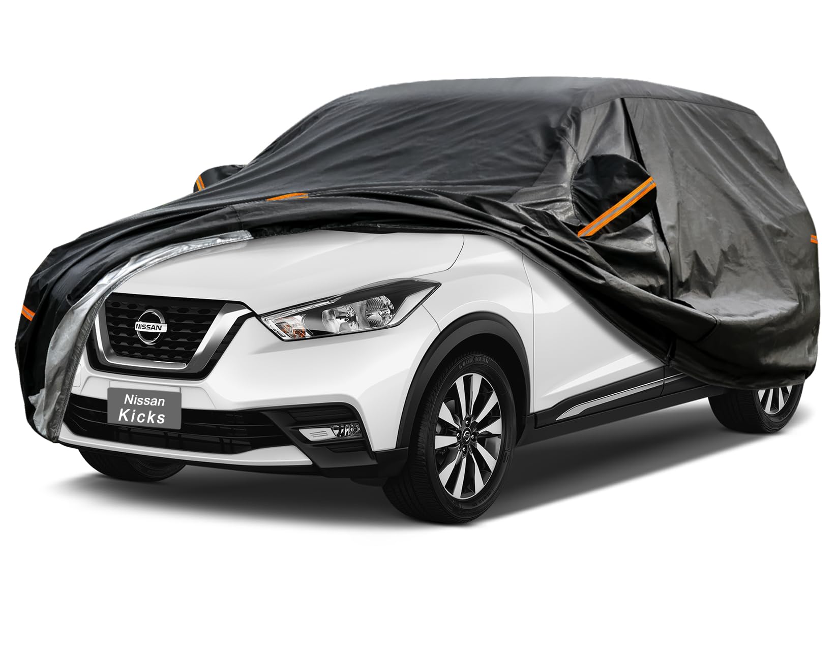 GUNHYI 7 Layers SUV Car Cover Custom Fit Nissan Kicks (2017-2025) | All-Weather Waterproof Heavy-Duty Fabric, scratch-proof cotton lining, outdoor sun/rain/snow/wind/dust protection.