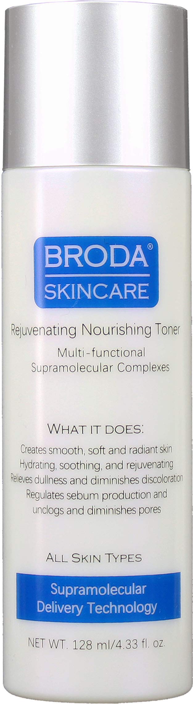 Broda Skincare Rejuvenating Facial Toner. Nourishing, Hydrating. Net Weight: 4.33 ounces (128 millimeters)