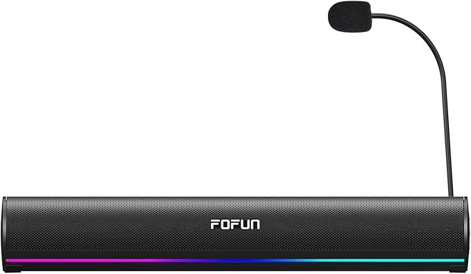 2 en 1 Barras de Sonido para Juegos RGB con Micrófono Desmon