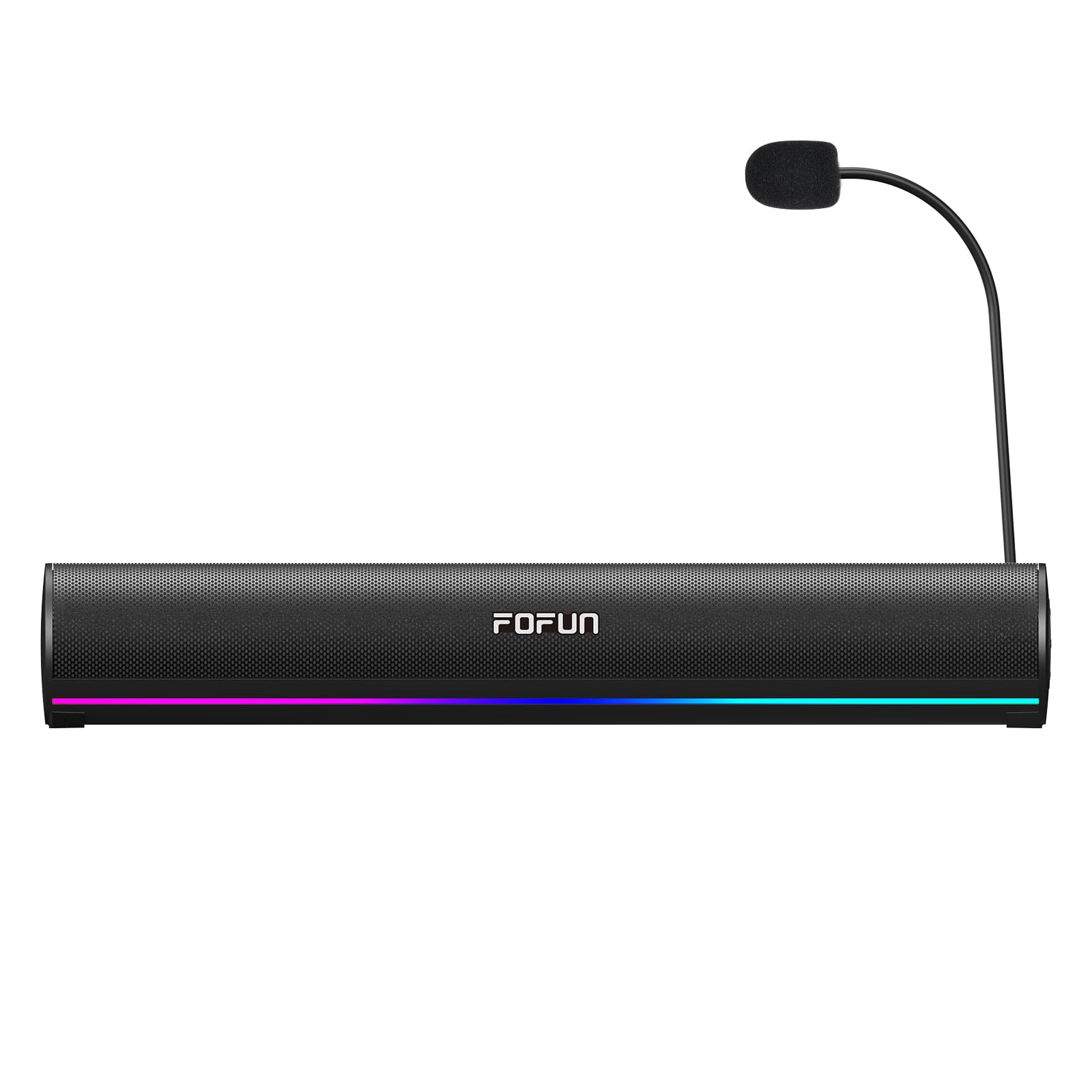 2 in 1 Gaming Soundbar con Microfono Staccabile,Casse per PC con Alimentazione USB, Bluetooth 6.0, Illuminazione LED RGB, 3 EQ Audio per PC Gaming,Laptop,TV,Smartphone