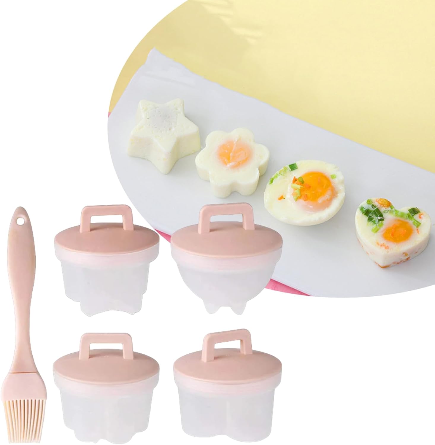 Breakfast Boiled Egg Mold, Egg Poachers Cups 4 PCS With