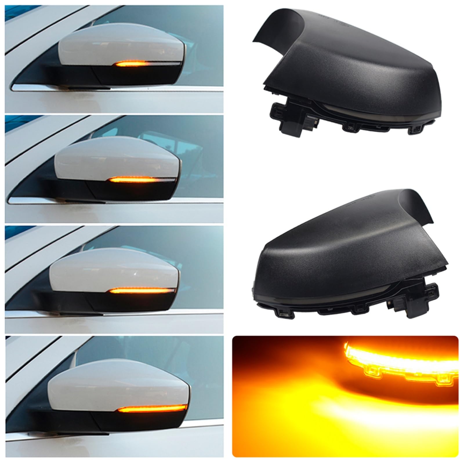 Dynamiczny kierunkowskaz świetlny boczny kierunkowskaz w lusterku migacz, dla volkswagena, dla POLO, MK5 6R 6C 2009-2013 2014 2015 2016 2017 dynamiczne kierunkowskazy