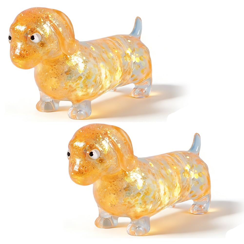 Squishy Toy, Stretchy Toy Sausage Dog, Scrunchems Sugar sausage Dog Stress Squishball Toy, Soft Squeeze Sensory Toy for Adults, Handheld Stress Ball for Anxiety and Focus(orange)