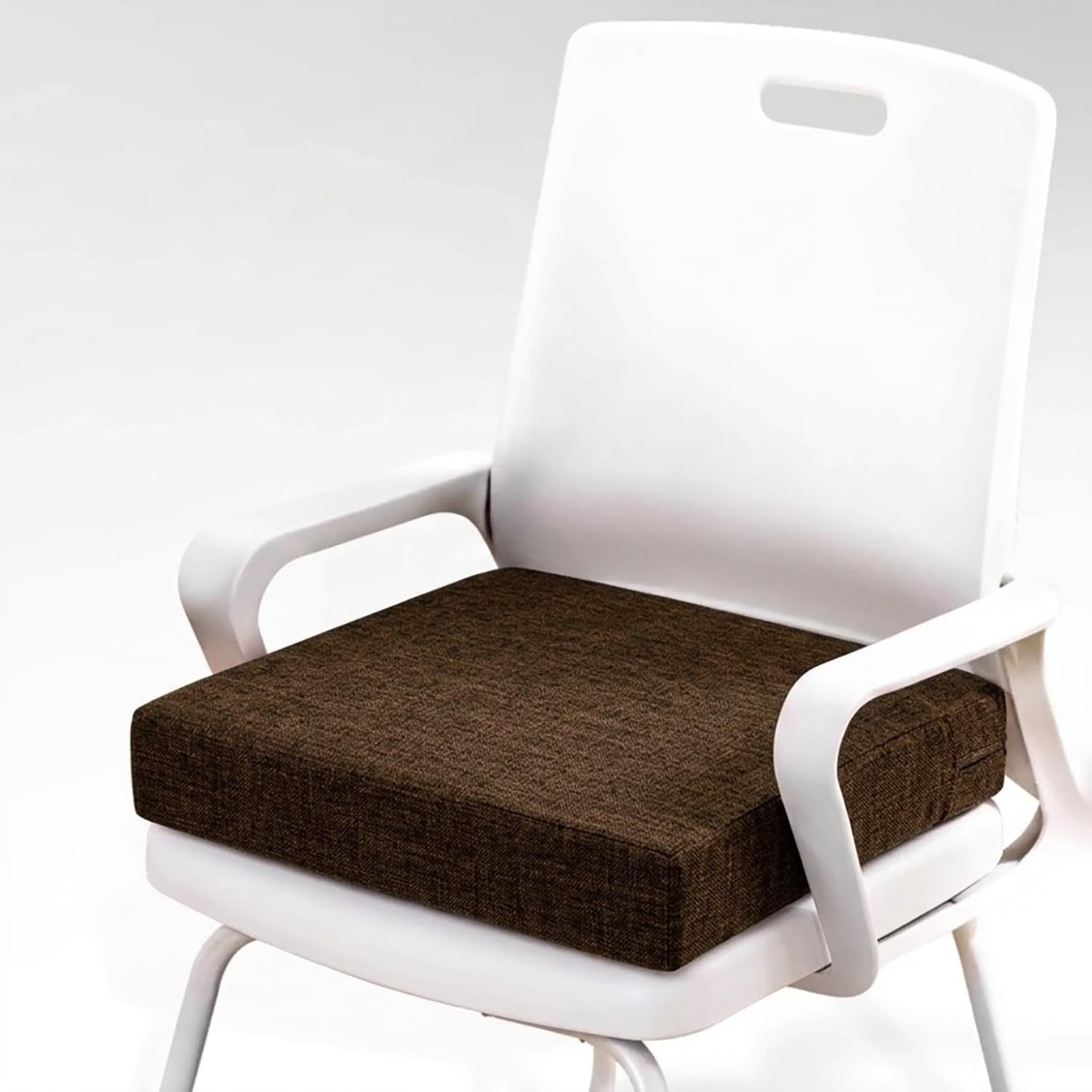 Ultimate t & Support - Cuscino spesso antiscivolo per sedia da pranzo e ufficio (marrone scuro, 40 x 40 x 10 cm)