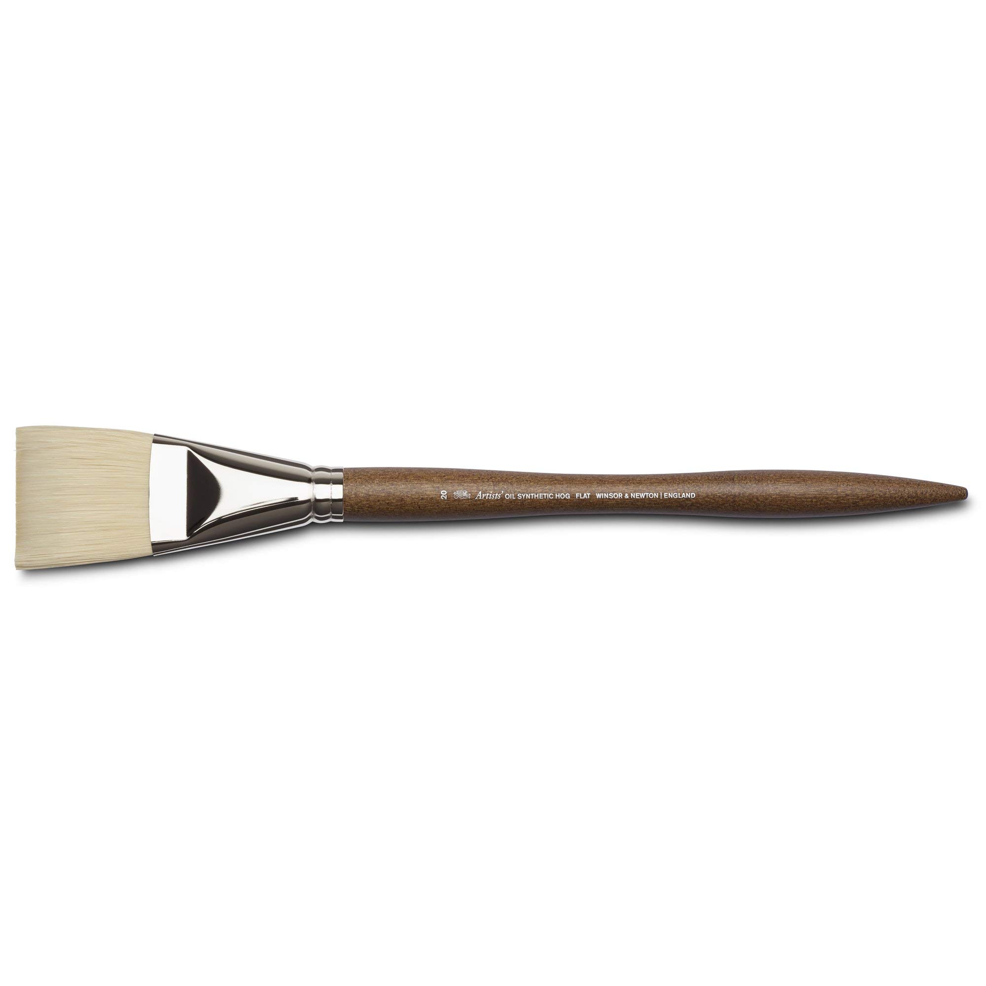 Winsor & Newton 5010419 Synthetic Artist Oil Brush with High Elasticity & Life, Ergonomic Handle for Oil Paints and Alkyd Paints - Flat Brush No. 20