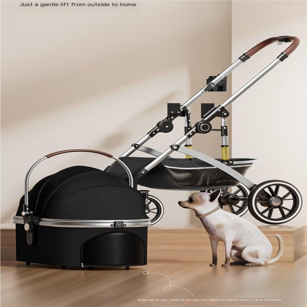 Pet Strollers Outdoor Multi-pet Stroller Dog Foldable Stroller Dog Four-Wheel Travel Travel Cart Lightweight Stroller Pet Stroller Medium(G)