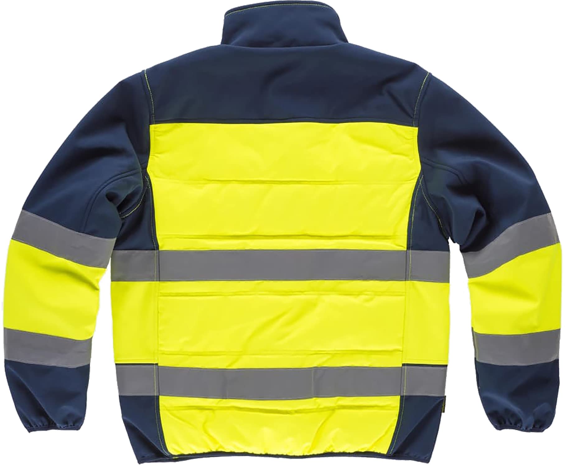 WORKTEAM Cazadora de Alta Visibilidad Acolchada, combinada con Softshell y Cintas Reflectantes Inclinadas. ALTA VISIBILIDAD EN ISO 20471. Clase 1. Unisex