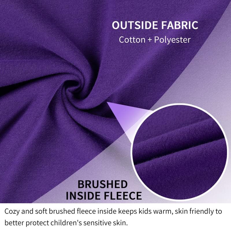 DOTDOG Unisex Kids Soft Brushed Fleece Basic Hooded Sweatshirt Full Zip-Up Hoodie for Boys or Girls (Age 3-12 Years)4