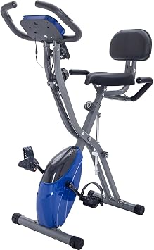 Folding Exercise Bike Foldable Fitness Stationary Bike, Upright Indoor Cycling Bike for Home Gym, 10 Level Adjustable Resistance Exercise Bike with 350lbs Capacity