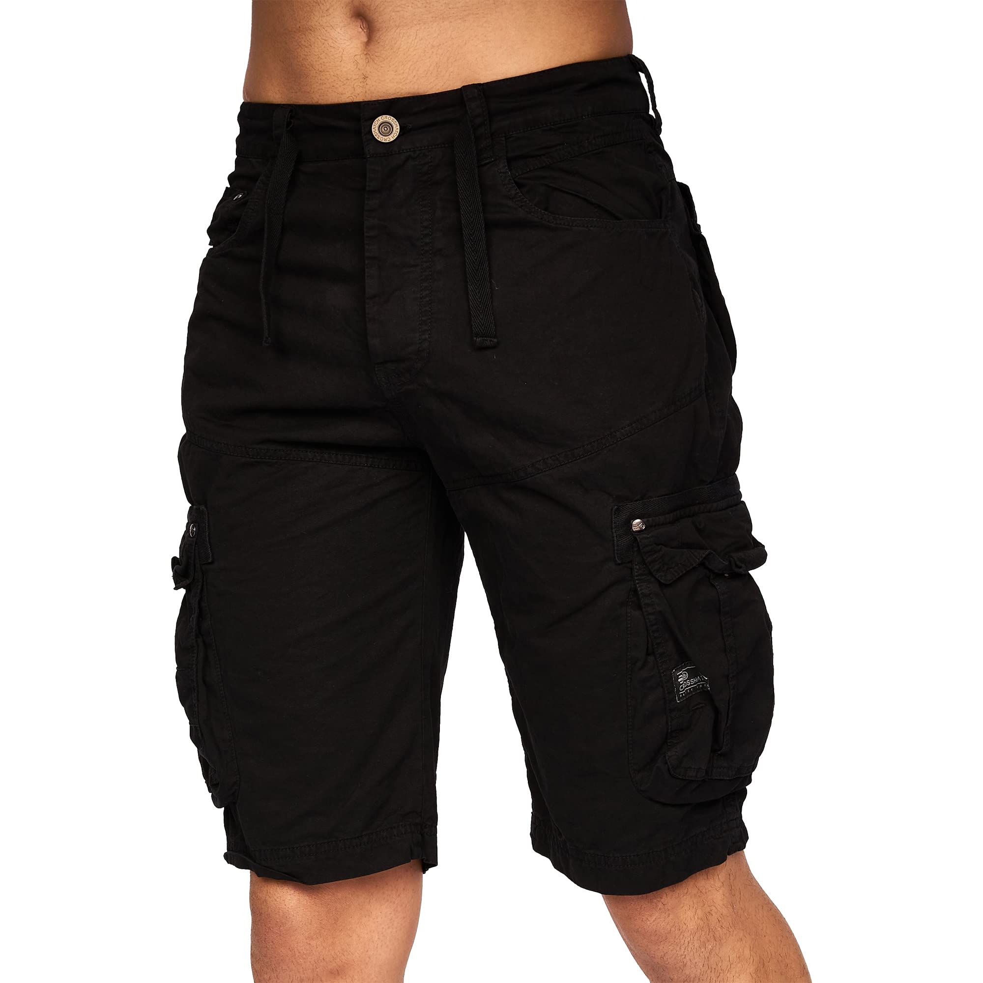 Crosshatch Mens New Thorley Designer Cargo Combat Chino Shorts