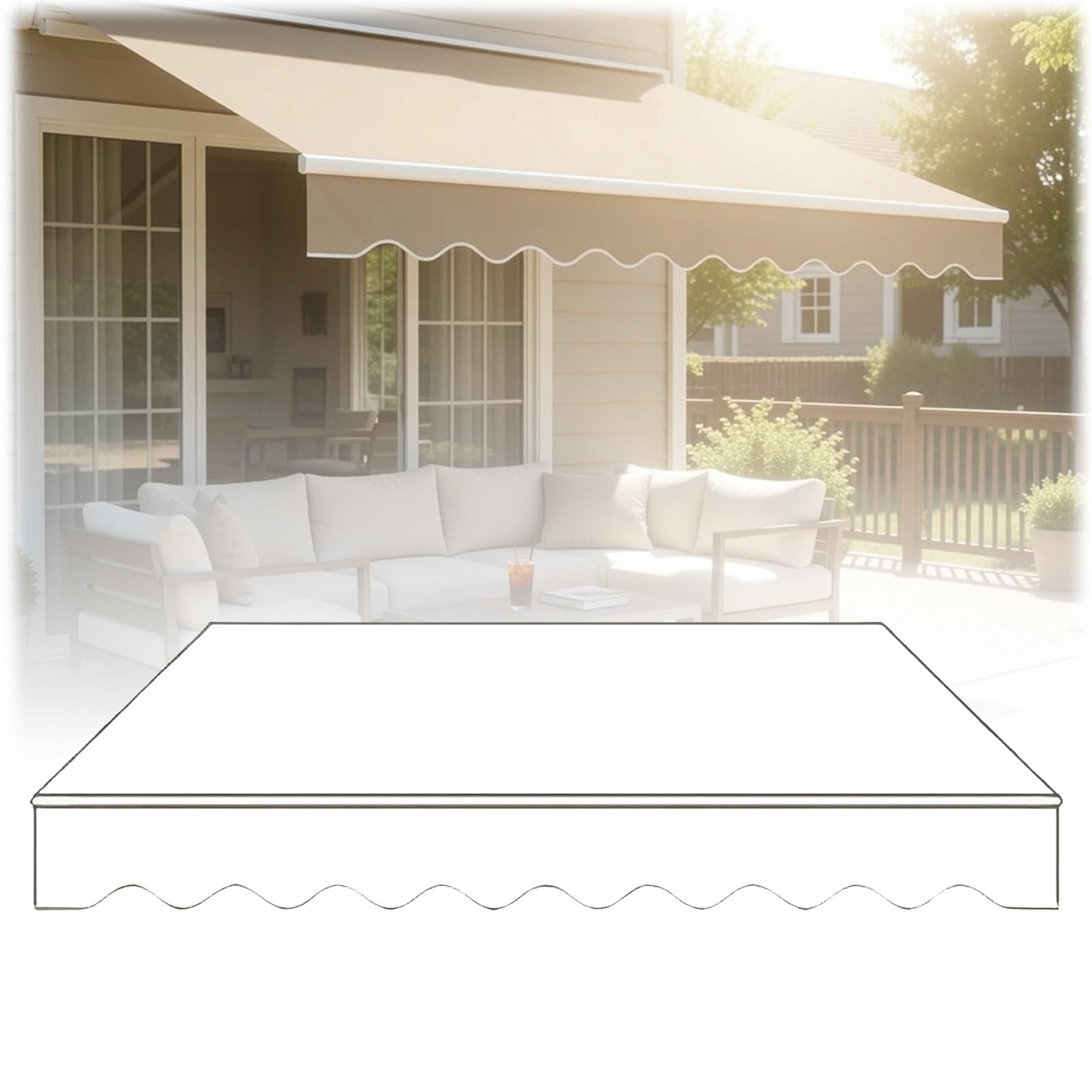 Auvent de terrasse blanc rétractable pour résoudre le problème de surchauffe du balcon