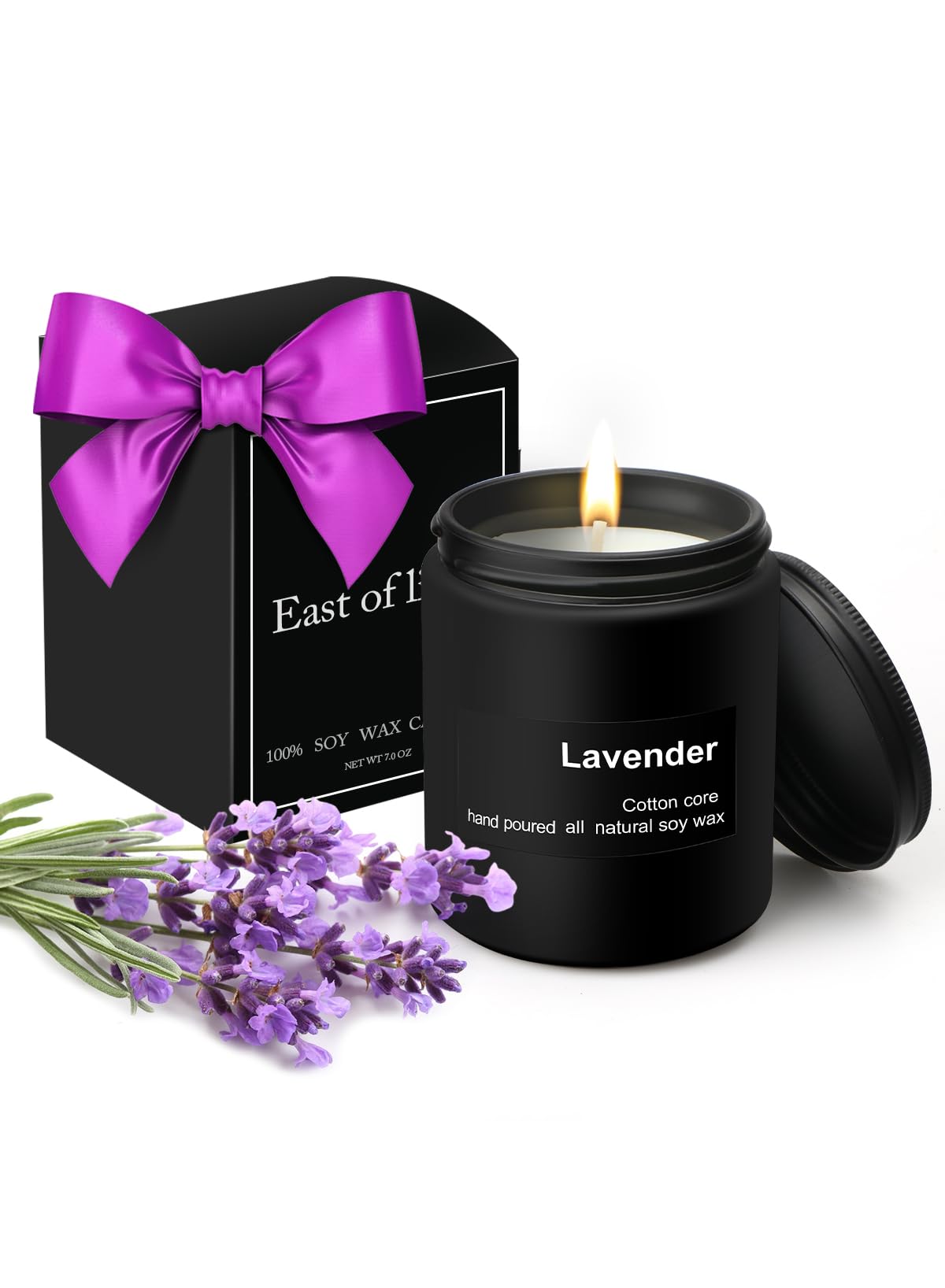 Homarket Black lavender Candles for Women Men,7 oz Rose Scented Candles, 45 Hour Burn Summer Candle, Gifts for Women,Manly Indulgence Candles (Black lavender)