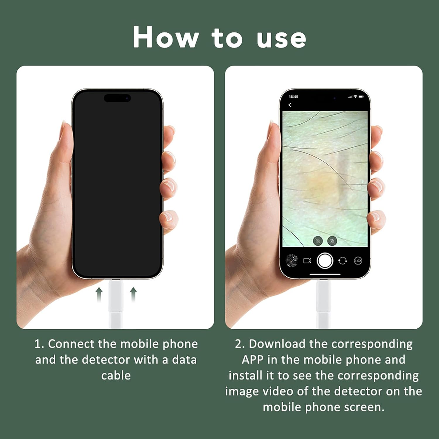 2025 Scalp Analysis Machine Skin Analyzer, Small Handheld Scalp Camera HD Pixel Visual Portable Skin Scanner Detector Hair Analyzer for Home Spa Use