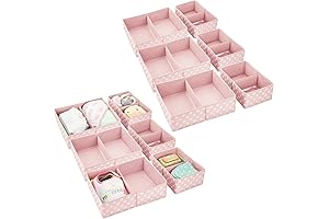 mDesign Fabric Drawer Organizer Bins for Nursery Dressers