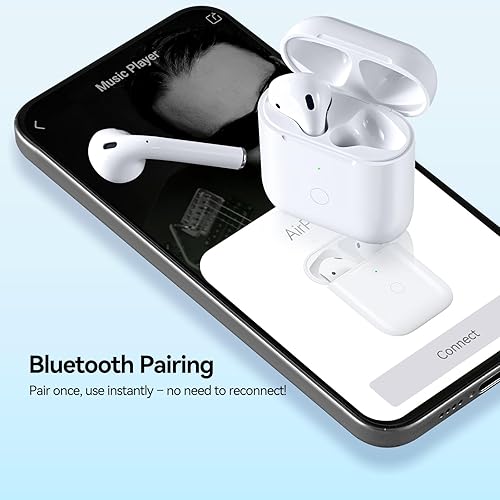 Miniatura 3 de Funda de carga inalámbrica compatible con AirPod de 2 y 1 generación, funda de cargador Air Pod 2 1 de repuesto con botón de sincronización de