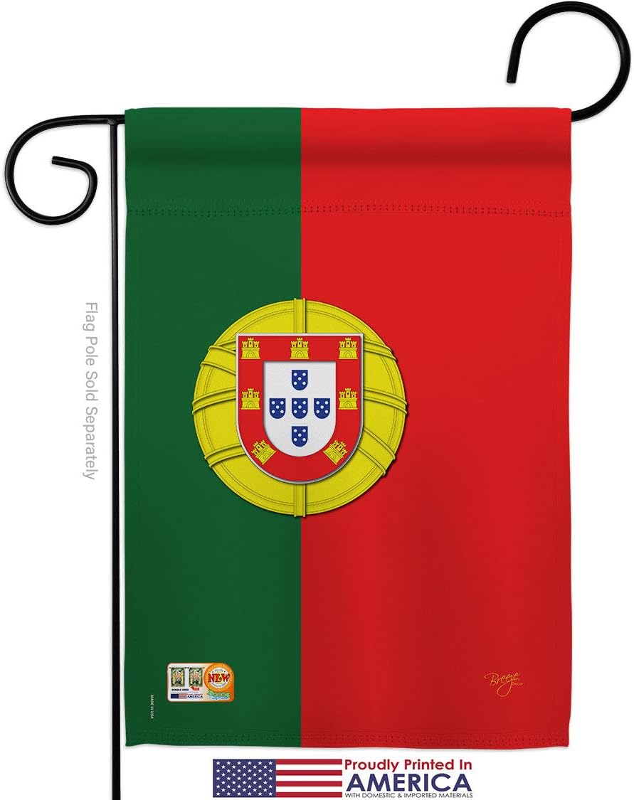 Portugal Garden Flag Set Wall Holder Regional Nationality Nation International World Country Particular Area Small Decorative Gift Yard House Banner Made In USA 13 X 18.5