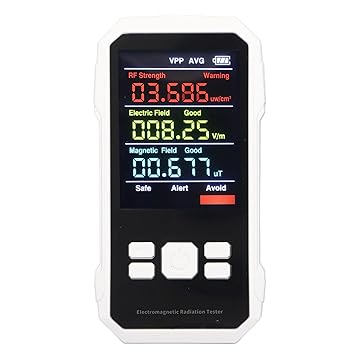 Ubersweet Electromagnetic Radiation Tester, Multifunctional Digital Radiation Tester Easy Operation High Accuracy For Industrial Equipment (White)